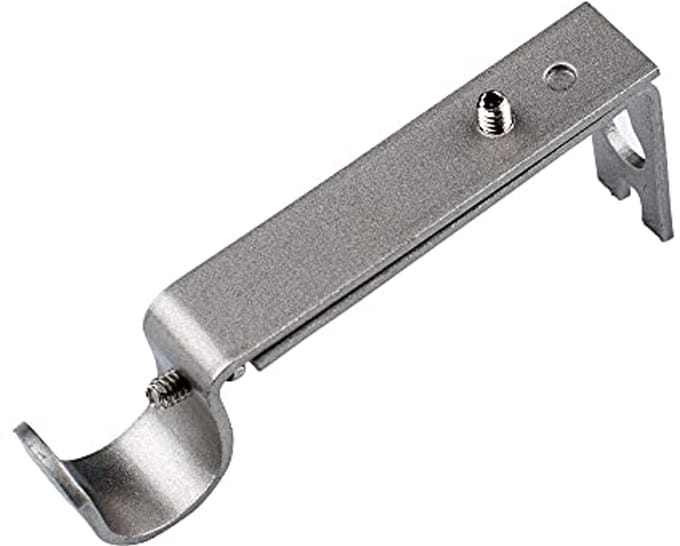 Set van 3 Verstelbare Gordijn Beugels voor 3/4" Staven - Zilver