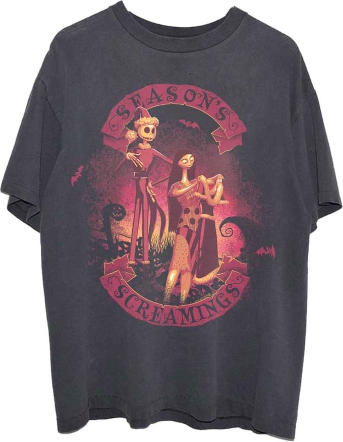 Disney The Nightmare Before Christmas Unisex Tshirt -S- Season's Screamings Zwart