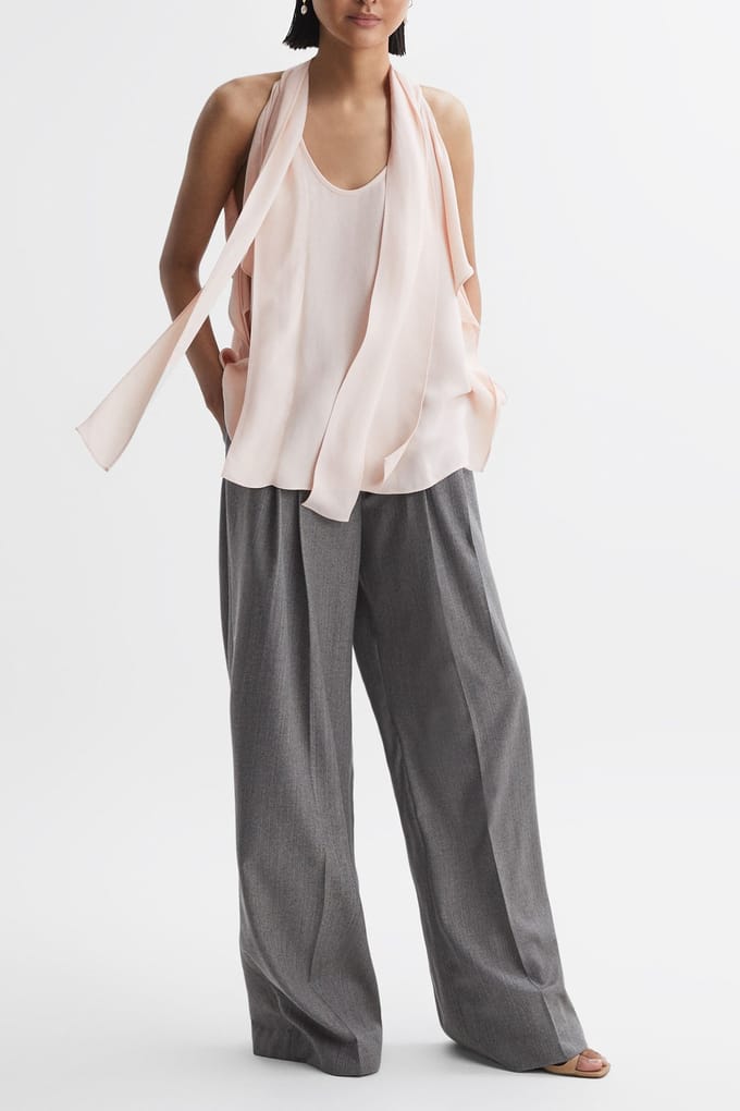 Reiss Tie Neck Shell Nude Taglia: 10 | Magliette intime Outlet | Donna