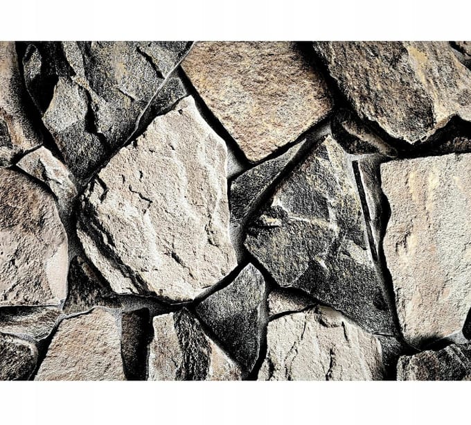 KBM Serie - Vinylbehang - Imitatie Steen - 3D Effect - Bruin