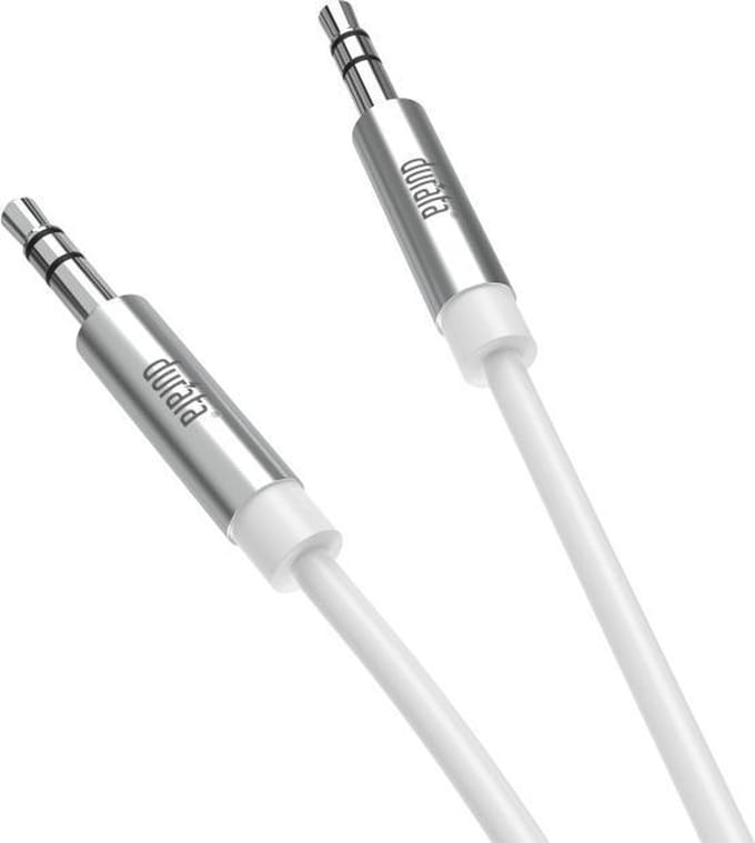 Durata - 3.5mm JACK - Male naar Male Aux Kabel (1.2m) - Audio Aux Kabel - White