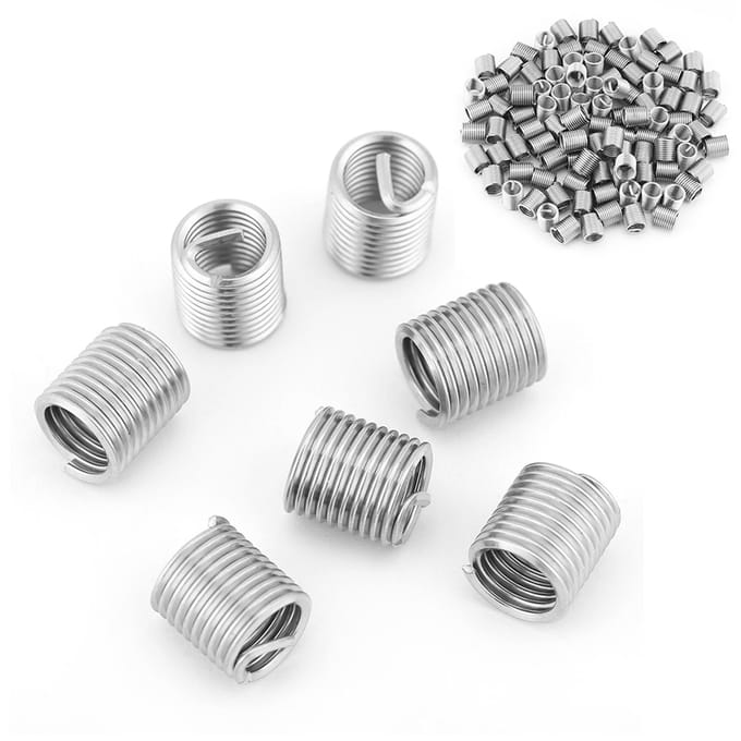 100 stuks Roestvrij Staal SS304 Spiraalvormige Draad Helische Schroefdraadinzetstukken M8 x 1.25 x 2D Lengte