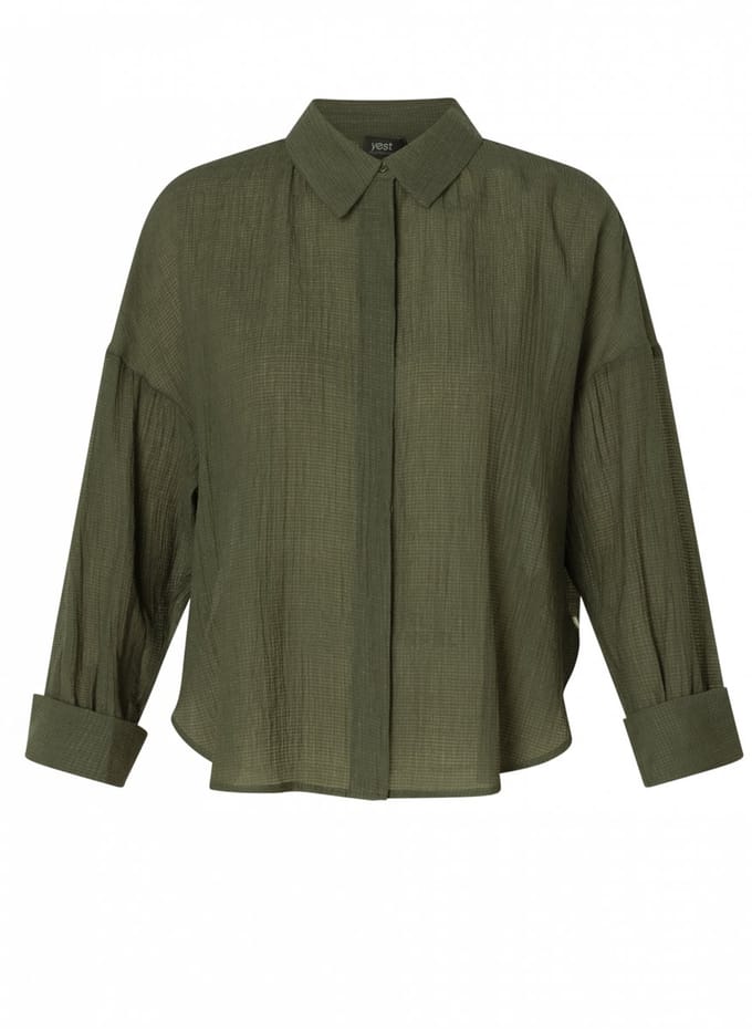 YEST CURVE YESTCurvegilda Tops - Army Green - maat 2(50)