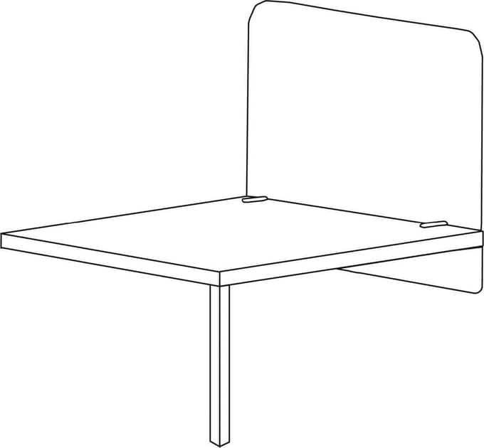 Plexio scheidingswand 180 x 75 (BxH) transparant