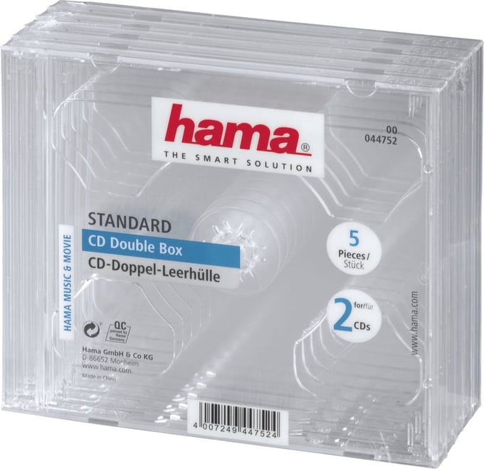 Hama CD box standaard dubbel 5-pack transparant