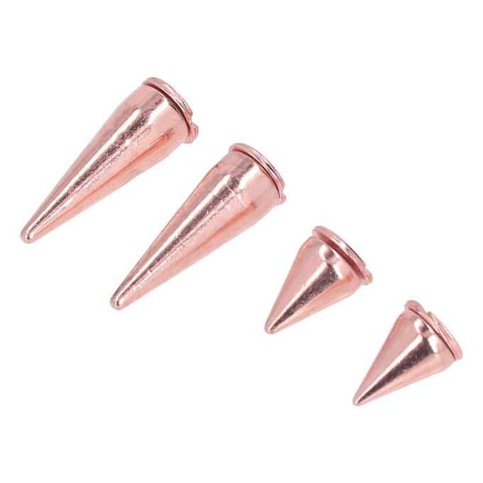 20 Stuks 7x10mm 7x20mm Punk Kegel Spikes Noppen Roségoud Metaal Geëlektroplateerde Spikes Schroefklinknagels Voor beige