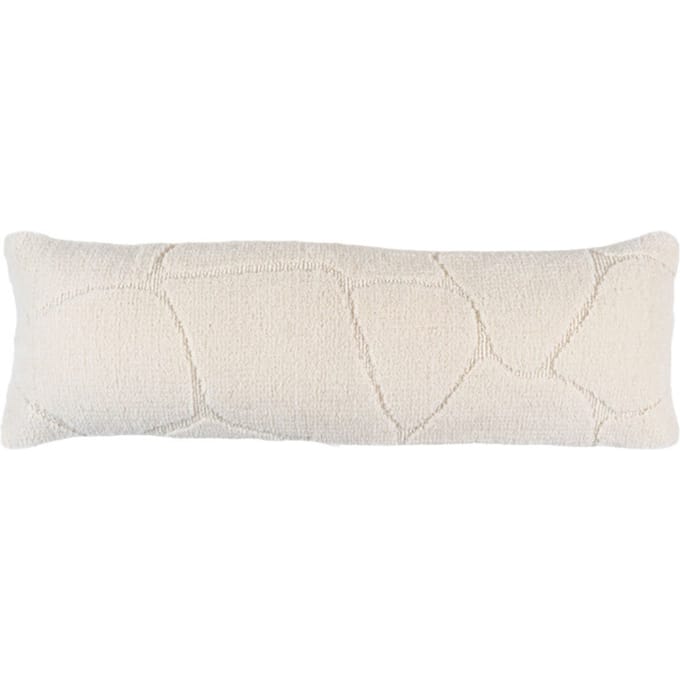 Kussen Navi Naturel 30 x 100 cm - Luxe Wollen Sierkussen met Organisch Patroon