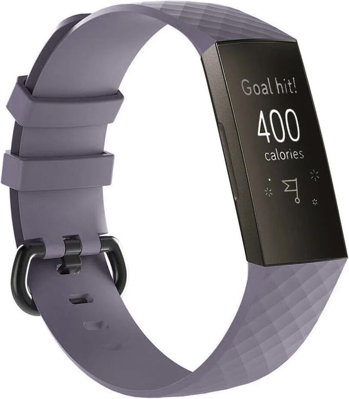 Strap-it Siliconen bandje - geschikt voor Fitbit Charge 3 / Fitbit Charge 4 - blauwgrijs - maat S
