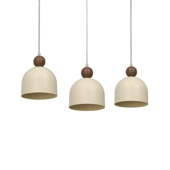 Milagro Lighting Hanglamp Timon, taupe/beige, lengte 60 cm, metaal, 3-lamps