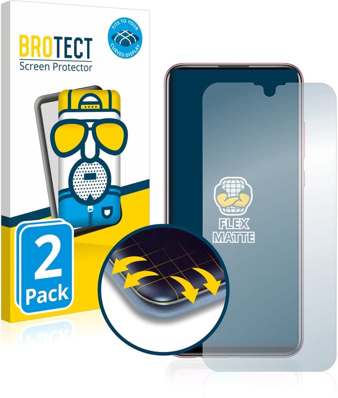 BROTECT - Screenprotector voor Honor 10 Lite / 20 Lite - Folie Beschermfolie matte volledig dekking 2 Stuks