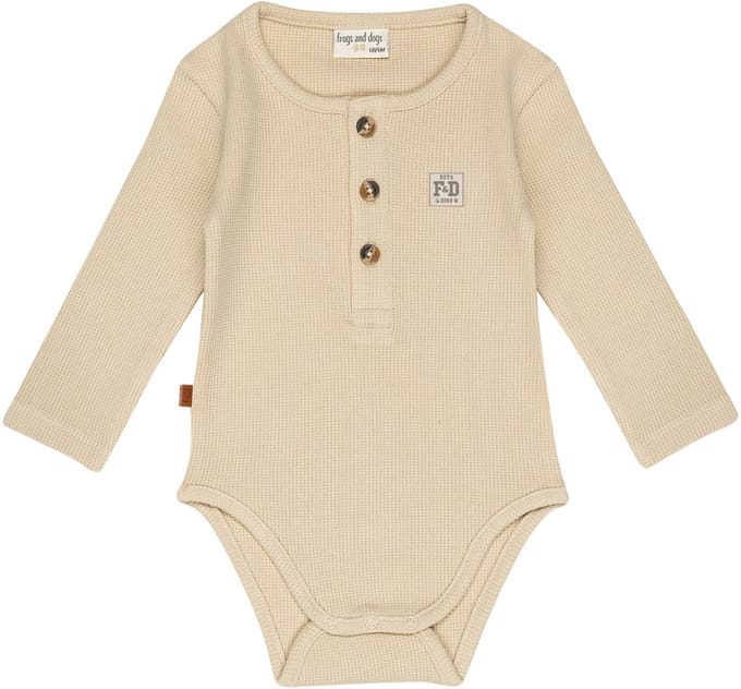 Frogs and Dogs - Wafel Romper LS | Sand Shell - Katoen - Maat 80
