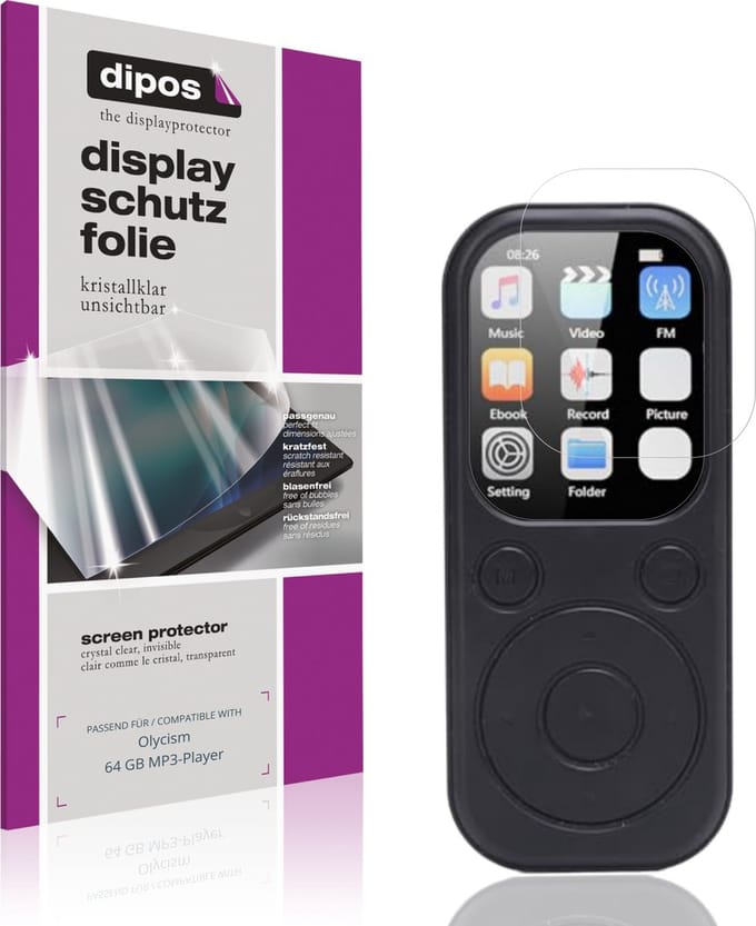 dipos – 4x Beschermfolie geschikt voor Olycism 64 GB MP3-Player | Krasbestendige & heldere Screenprotector Ultra-Thin