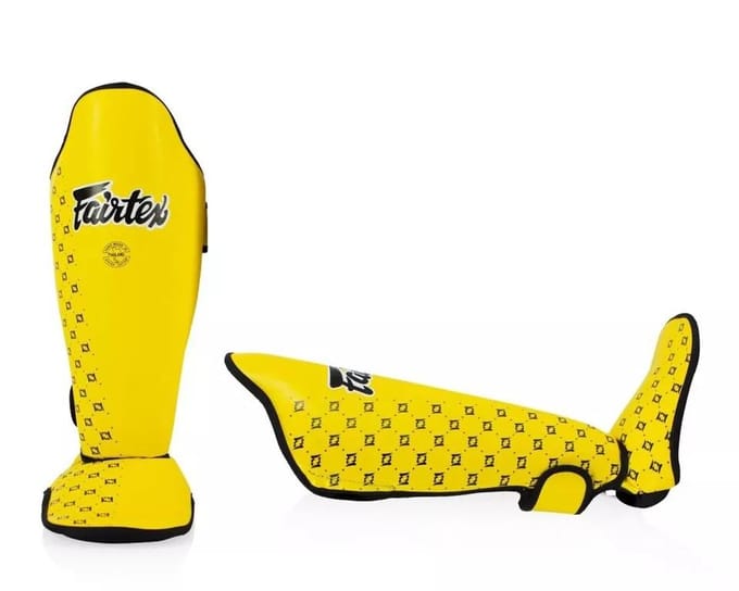 Fairtex SP5 Competition Scheenbeschermers – Maat S – Geel – Kickboksen, Muay Thai & MMA