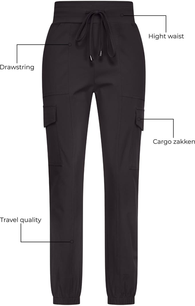 Mi Piace Travel Cargo Broek Dames - Zwart - Maat XS/34 - 202307