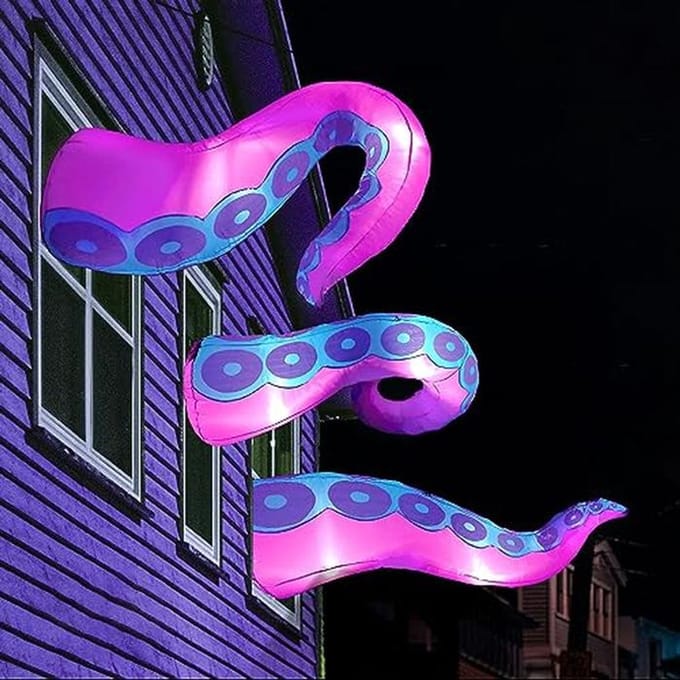 Halloween Opblaasbare Octopus Tentakels met LED Verlichting voor Tuin Decoratie