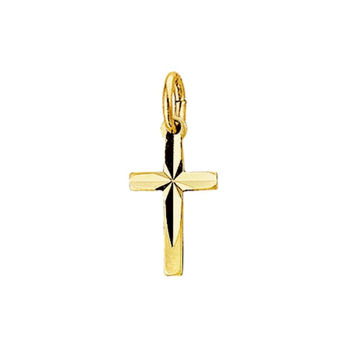 hanger kruis mat gediamanteerd 14K geelgoud 4005451