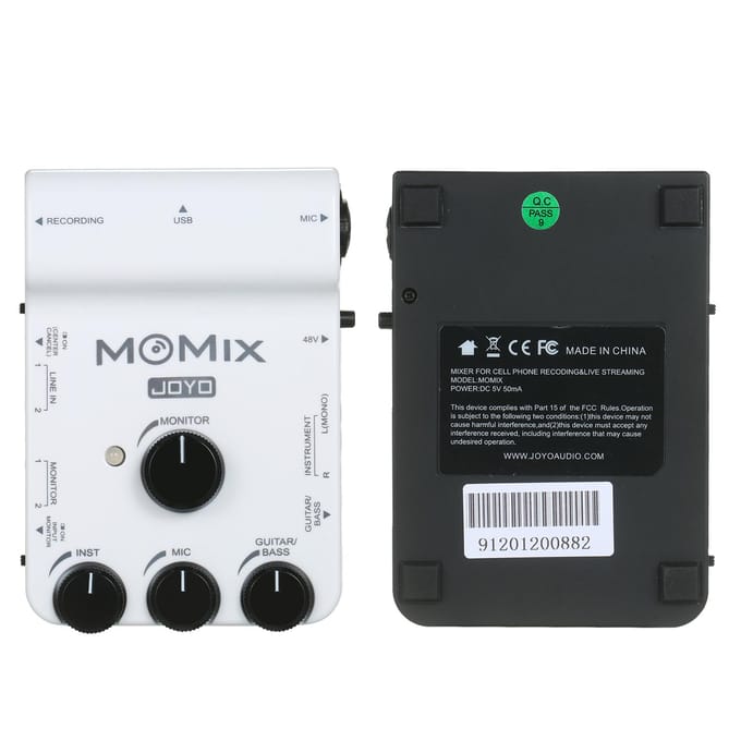 JOYO MOMIX USB Audio Interface Mixer Draagbare Audio Mixer Professionele Geluidsmixer voor PC wit