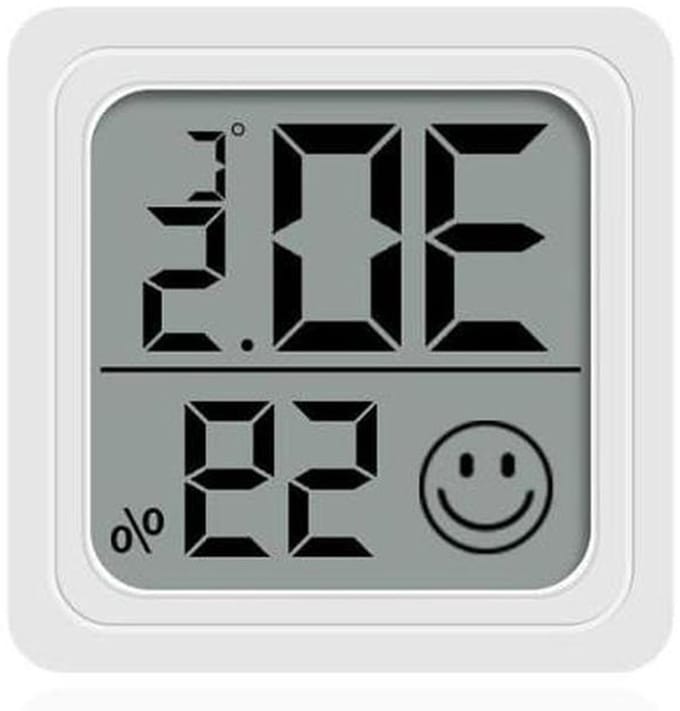 Mini Hygrometer - Temperatuur Meter - Klimaat Bewaken - Comfort Smiley - Set Van 4 - Wit