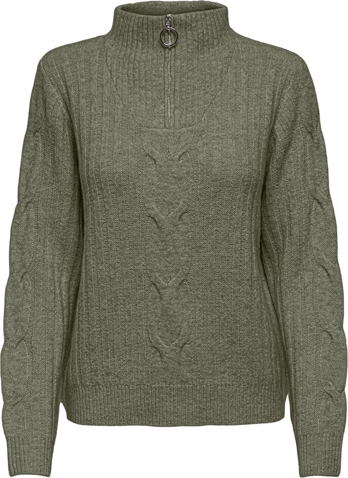 JDY - JDYANDREA L/S ZIP CABLE PULLOVE KNT NOOS - Dames - Gebreide truien