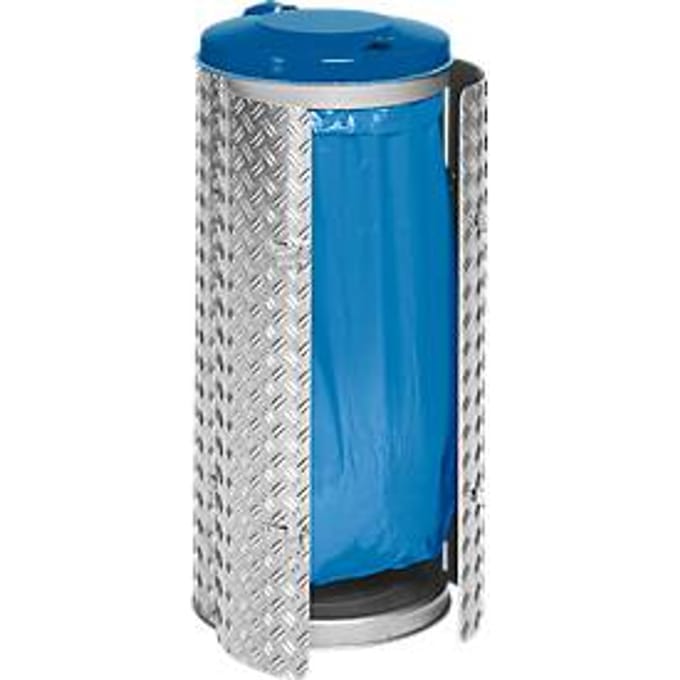 Afvalverzamelaar Compact,  rvs/aluminium-duet plaat, blauw