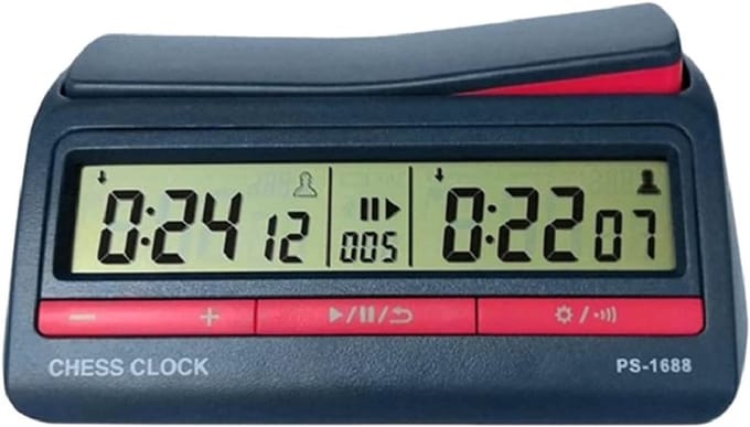 Schaakklok Timer - Digitale Stopwatch - Schaken Wedstrijden - Oplaadbare Batterij - 408 Gram - Zwart