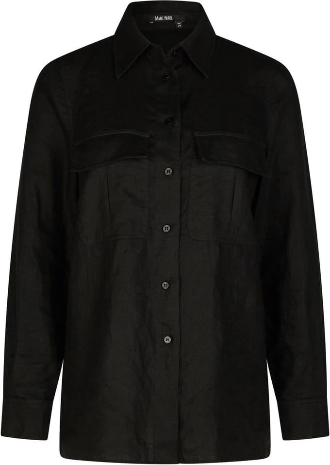 Marc Aurel - zwarte linnen blouse - maat 36