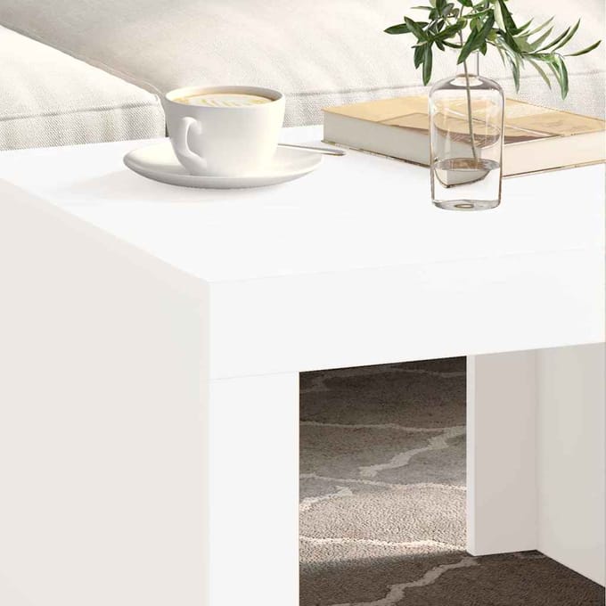 vidaXL - Salontafel - 50x50x35 - cm - bewerkt - hout - wit