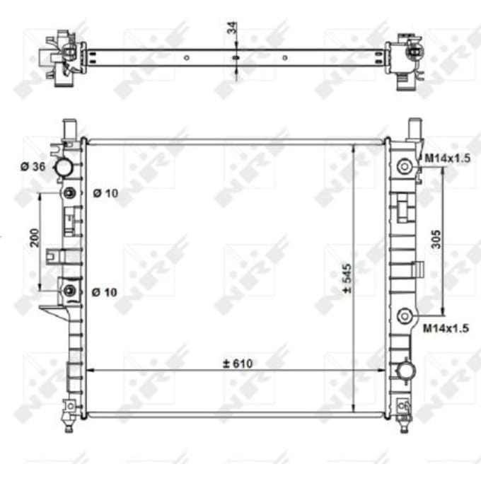 Radiator, motorkoeling NRF 55334