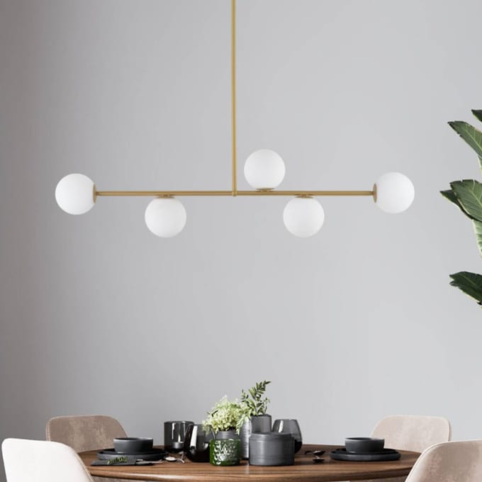 SIGMA Plafondlamp Gama, 5-lamps, goud