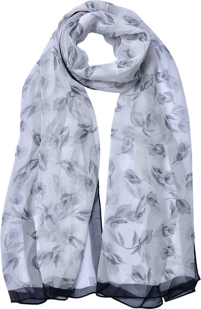 Juleeze Sjaal Dames Print 50x160 cm Wit Synthetisch