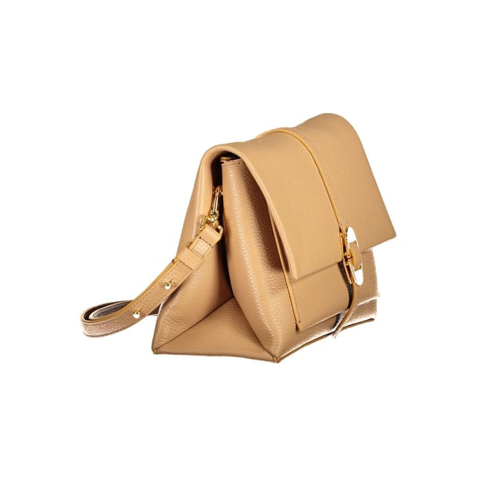 COCCINELLE Leren Schoudertas Dorian Handbag Grained Leather Skin Lichtbruin