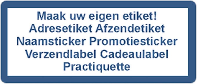 Adressticker - donker blauw - donker blauwe tekst - 250 stuks - 21x48mm - rechthoek - gepersonaliseerd - met eigen tekst