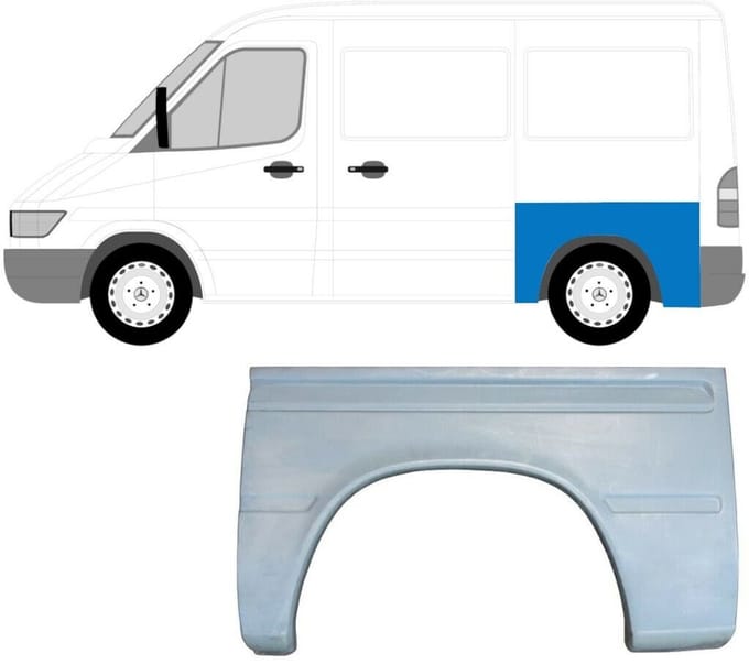 Reparatiepaneel achterspatbord voor Volkswagen LT 1996-2005 / Links / Set