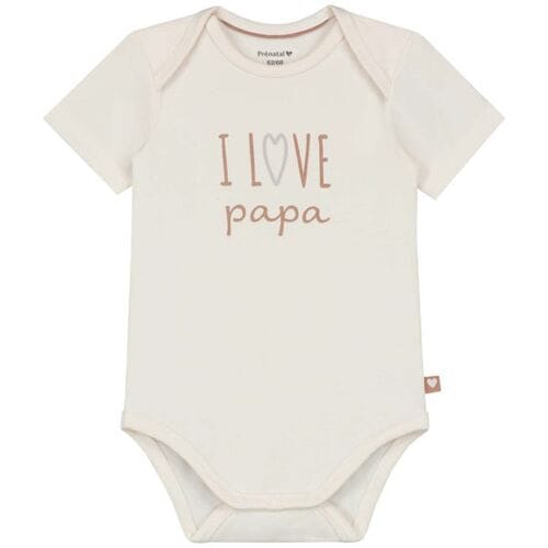 Prénatal romper i love papa White 62/68 unisex