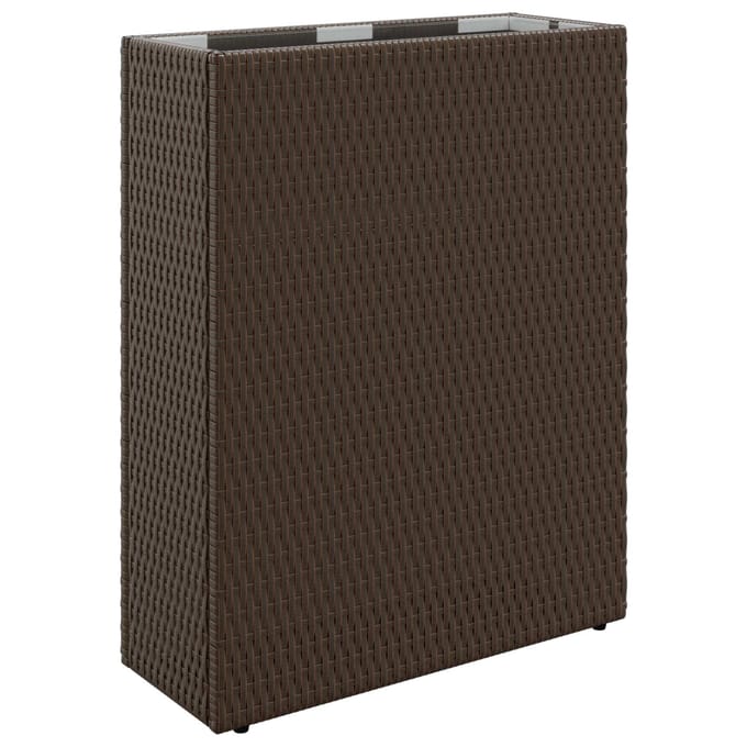 vidaXL Hoge Plantenbak Bruin 55 x 22 x 70 cm poly rattan