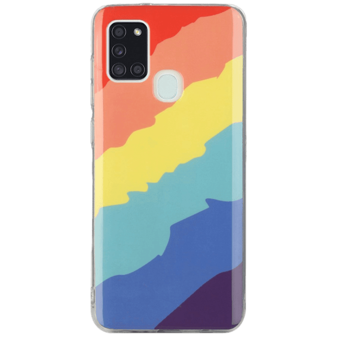 Mocaa Samsung Galaxy A21s Beschermhoesje Regenboog Design  Meerkleurig