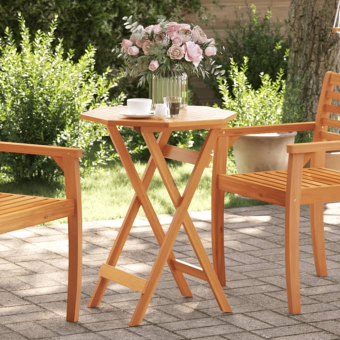 vidaXL - Tuintafel - inklapbaar - Ø60x75 - cm - massief - acaciahout