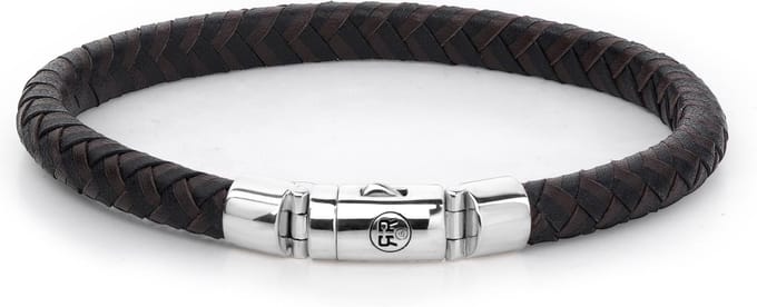 Rebel and Rose Half Round Braided Armband RR-L0061-S-M (Lengte: 19.50 cm)