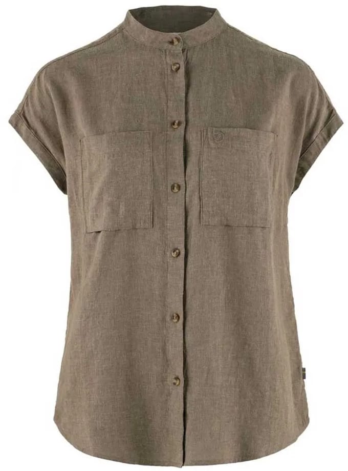 Fjällräven Övik Hemp Overhemd Met Korte Mouwen Bruin S Vrouw