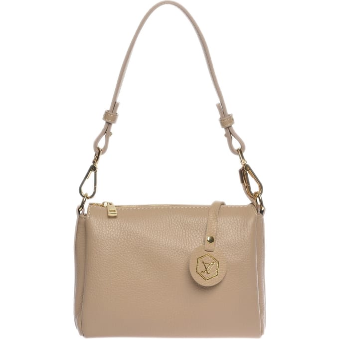 Luisa Vannini Beige Rundleer Tas