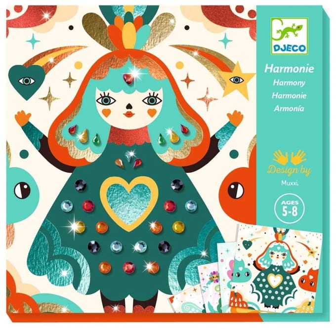 Djeco schilderijen metallic Harmony - knutselset metaalfolie en strass.