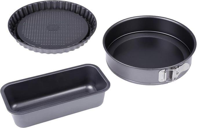 Set van 3 Antraciet Bakvormen Roestvrij Staal 28x28x7 cm