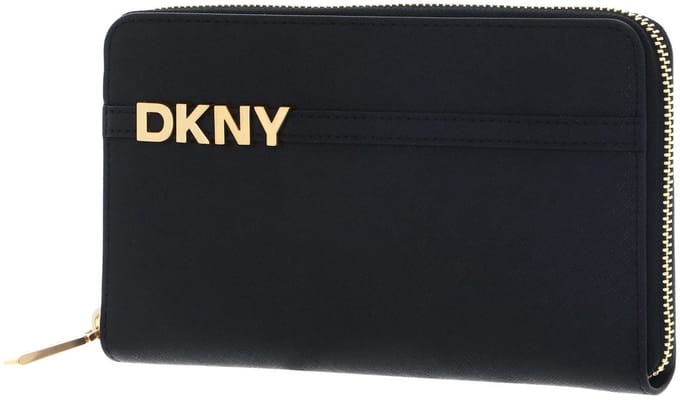 DKNY portemonnee Avril Zip Around Wallet Blk / Gold zwart