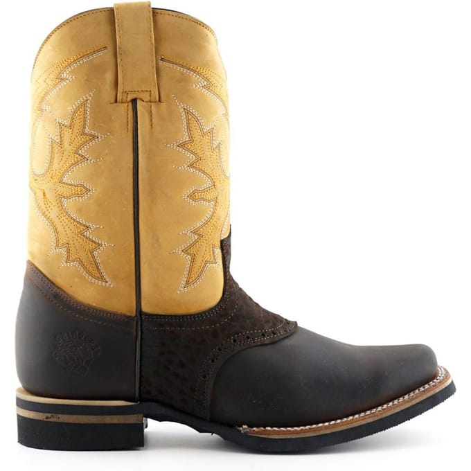 Grinders Tan lederen cowboy Chelsea-laarzen - Frontier