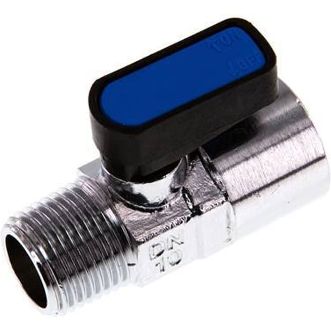 Buiten x Binnendraad R/rp 1/2 inch 2-Weg Messing Mini-Kogelkraan Compact EN331 Gas 20 Bar - BL2BC-MM-SD-MF-012
