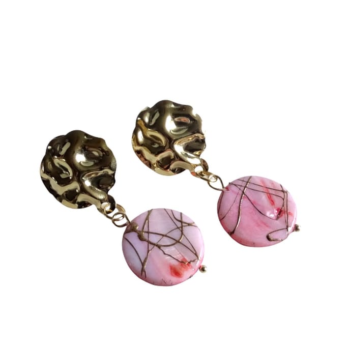 2 Love it Marble - Oorbellen - Lengte: 4 cm - Diameter 2cm