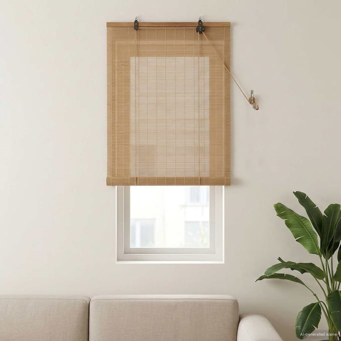 vidaXL - Rolgordijn - Bruin - 40 - x - 160 - cm - Bamboe