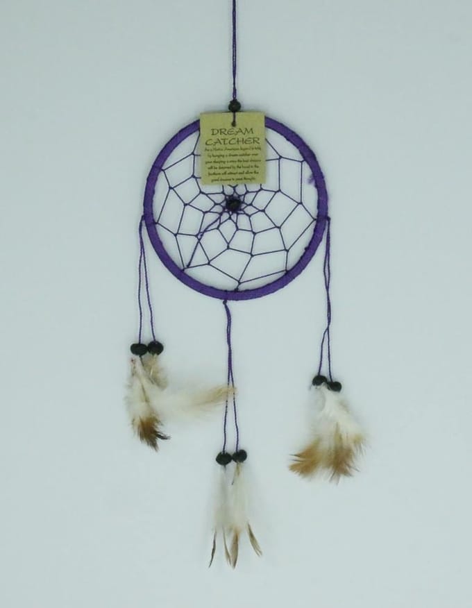 Dromenvanger / Dreamcatcher Ø12cm zonder kleintjes  - paars