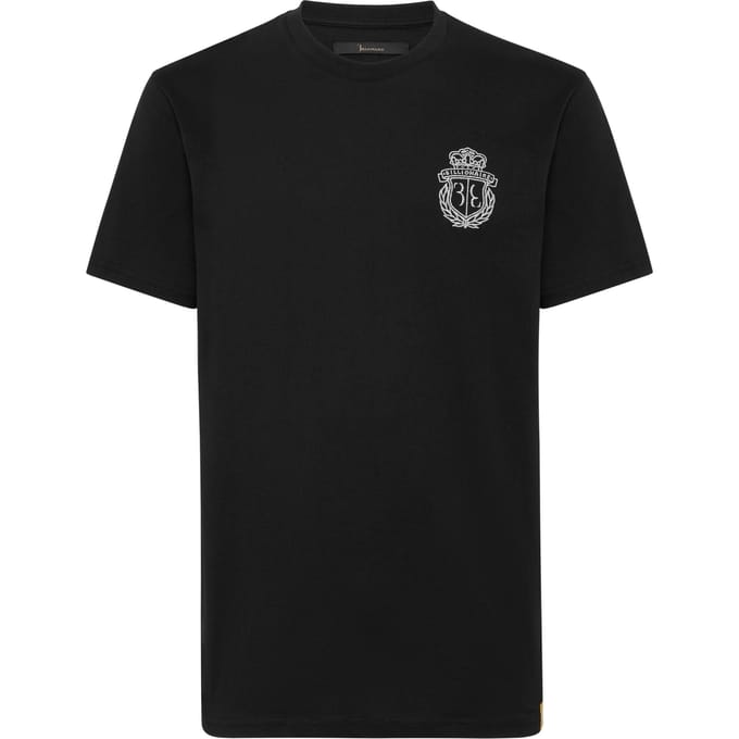 Geborduurd rond hals T-shirt Crest