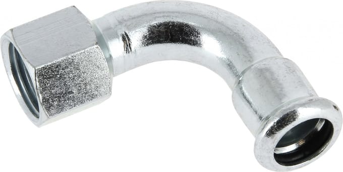 Bonfix Pressfitting staalverzinkt CV Bocht 90� 2 x 54 - lange binnendraad (RP) x press - (m-profiel)